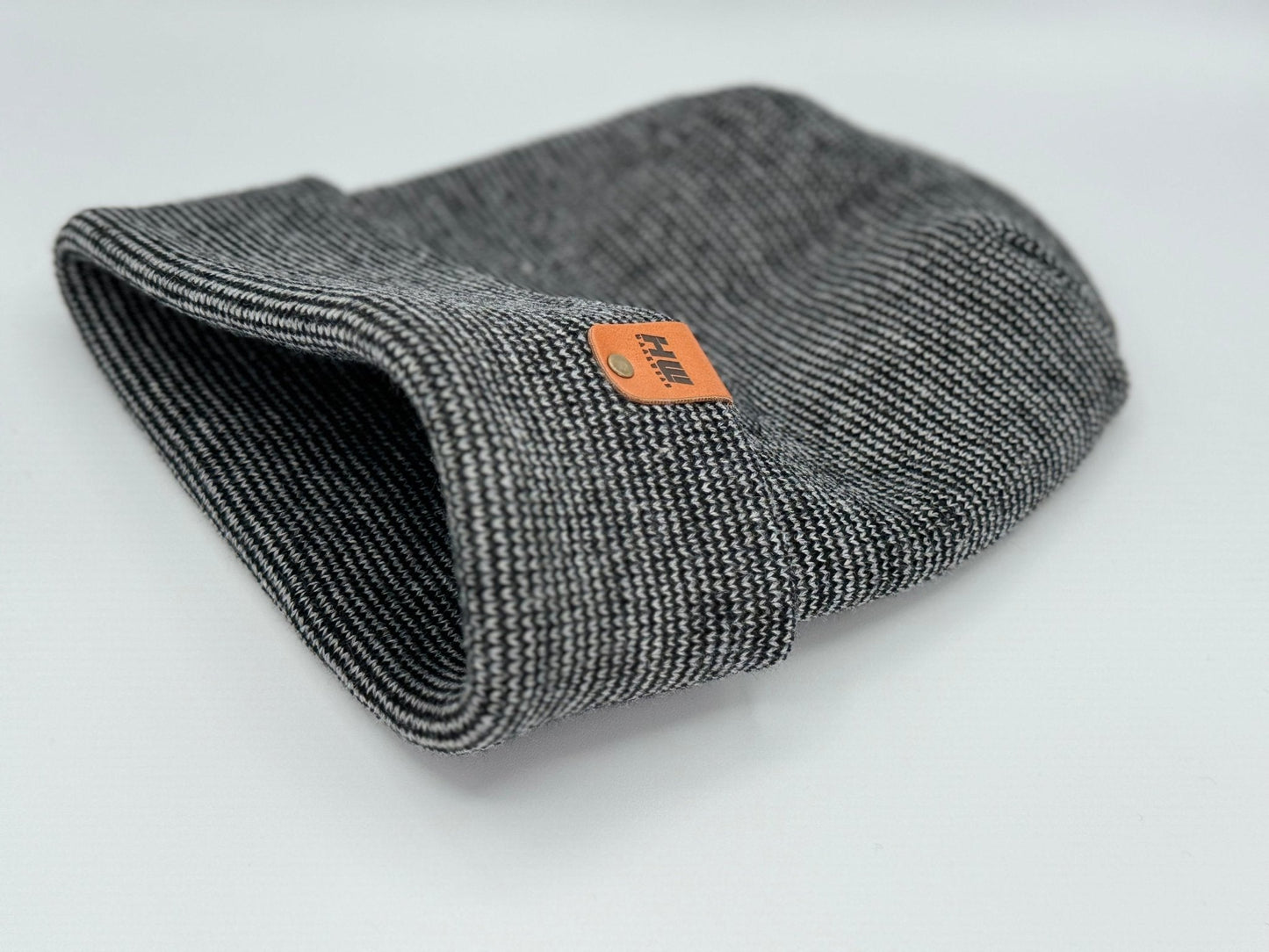 HW6132 Haakwear Theta Stitch Fusion Cuffed Beanie (Patent Pending Design)-Gray/Black, Made in USA