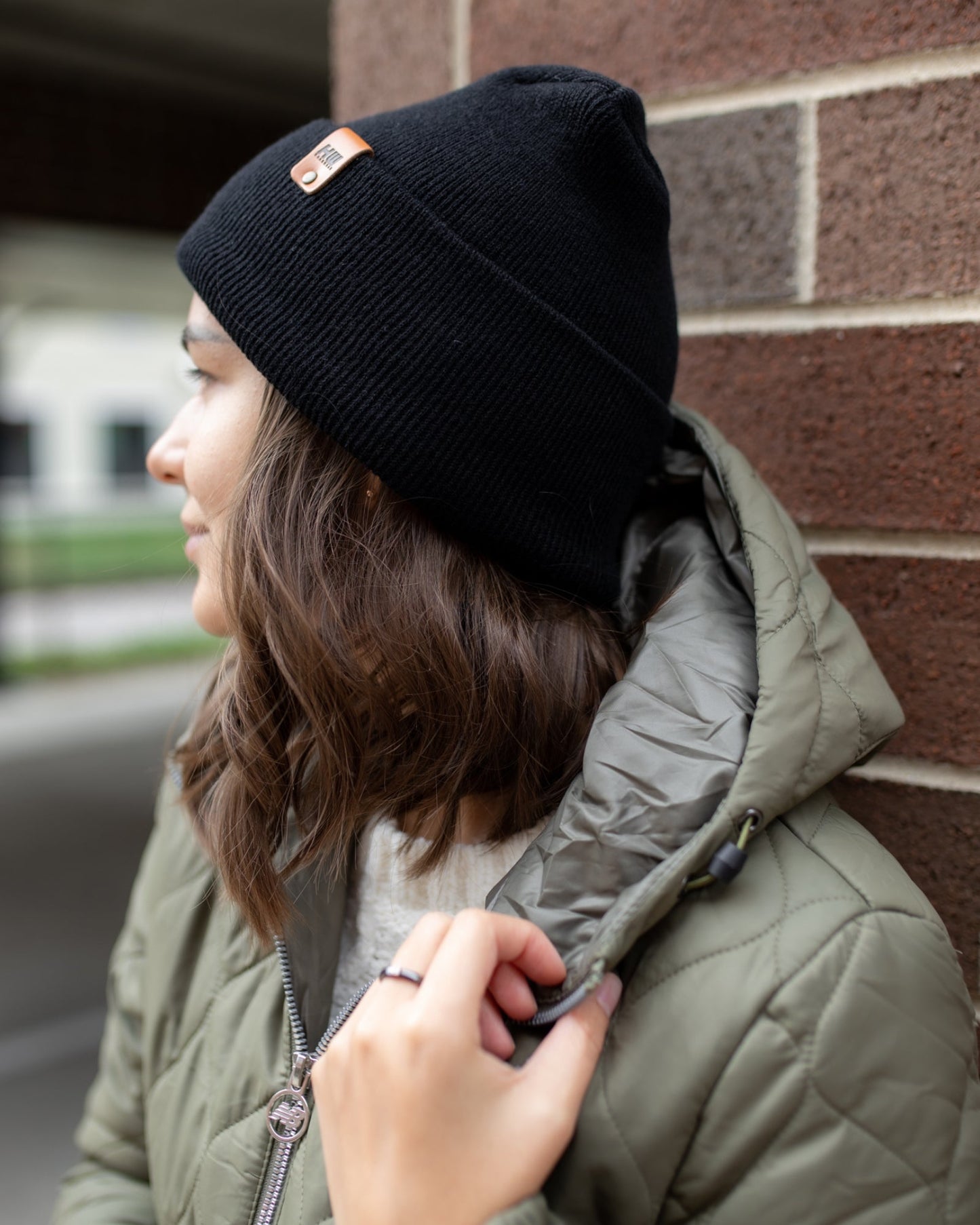 NEW HAAKWEAR Theta-Stitch Cuffed Beanie - Designed and Made in USA (Patent Pending Design) - Midnight Black