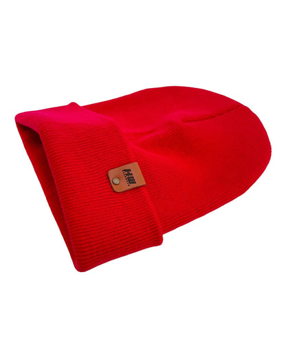 HAAKWEAR Knit Cuffed Beanie - Scarlet Red, Made in USA