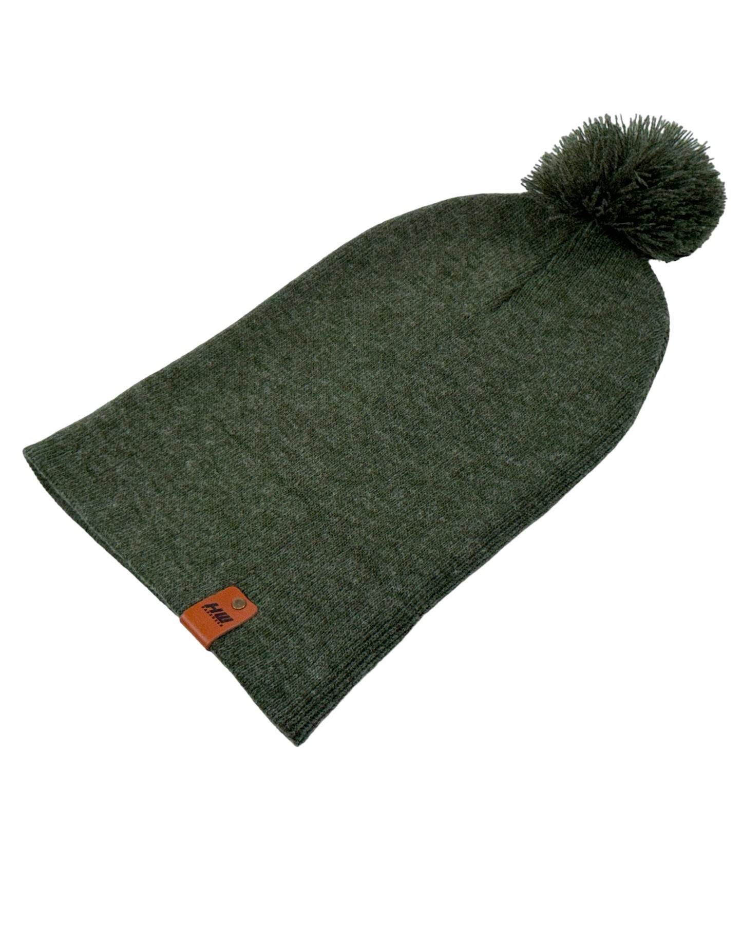 HW6071 HAAKWEAR Pom Pom Beanie - Made in USA - Forest Green