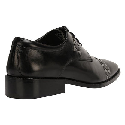 Carrey Leather Derby Style Dress Shoes for Men - Black and Burgundy Colors