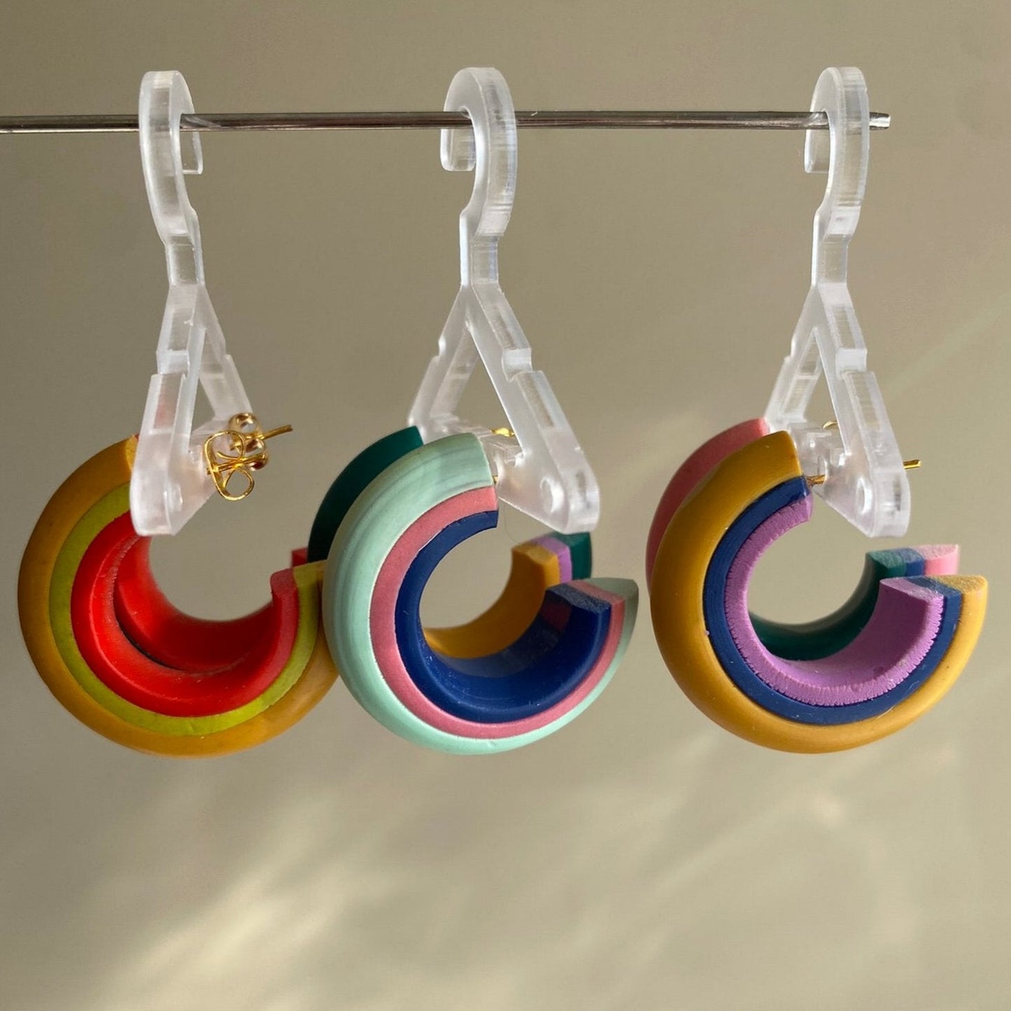 Carson | Mismatch Colorblock Collection | Handcrafted Polymer Clay Earrings