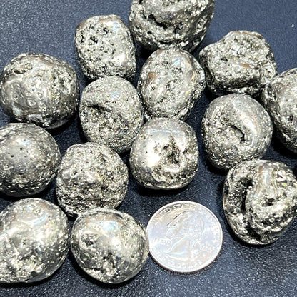 Iron Pyrite Crystal Tumbled (1 LB) Fools Gold One Pound Bulk Wholesale Lot