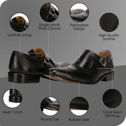 Clooney Leather Oxford Style Monk Straps