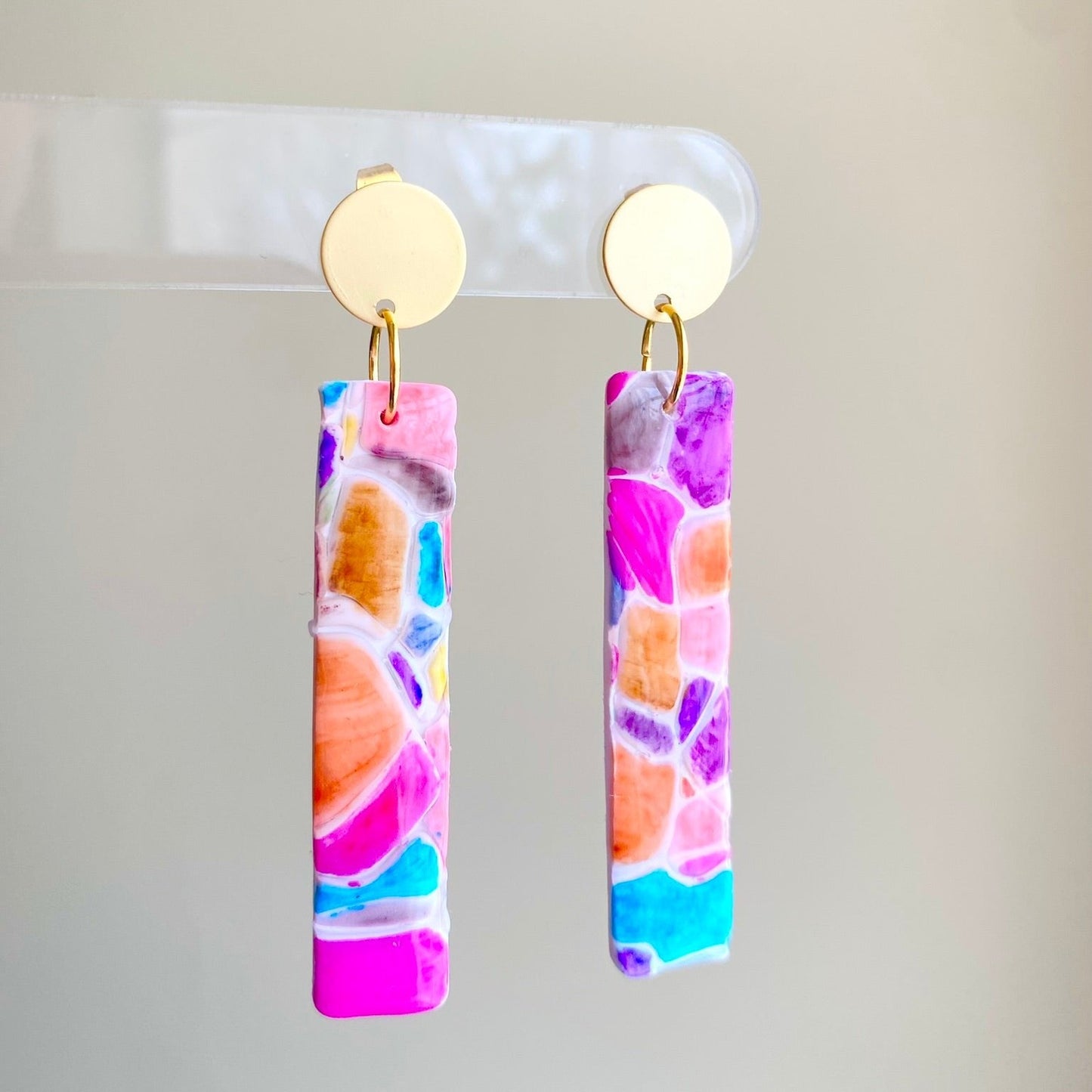 Cobble | Brushstroke Collection | Handcrafted Polymer Clay Earrings