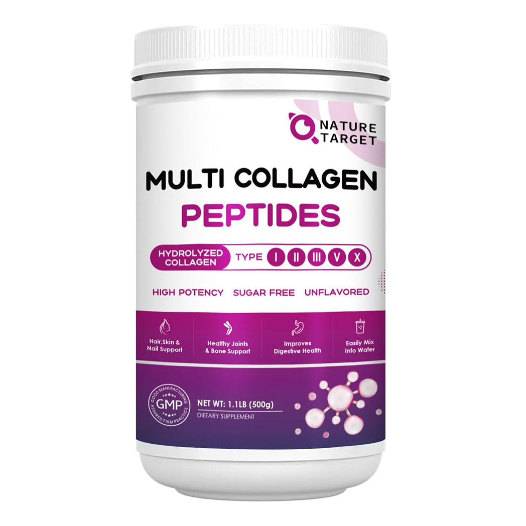 Hydrolyzed Multi Collagen Peptides Powder, with Hyaluronic Acid & Vitamin C