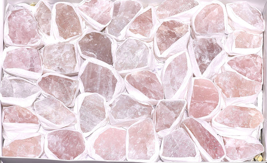 Pink Rose Quartz Rough Crystal (Avg 7 LBs) Large Box Flat Bulk Wholesale