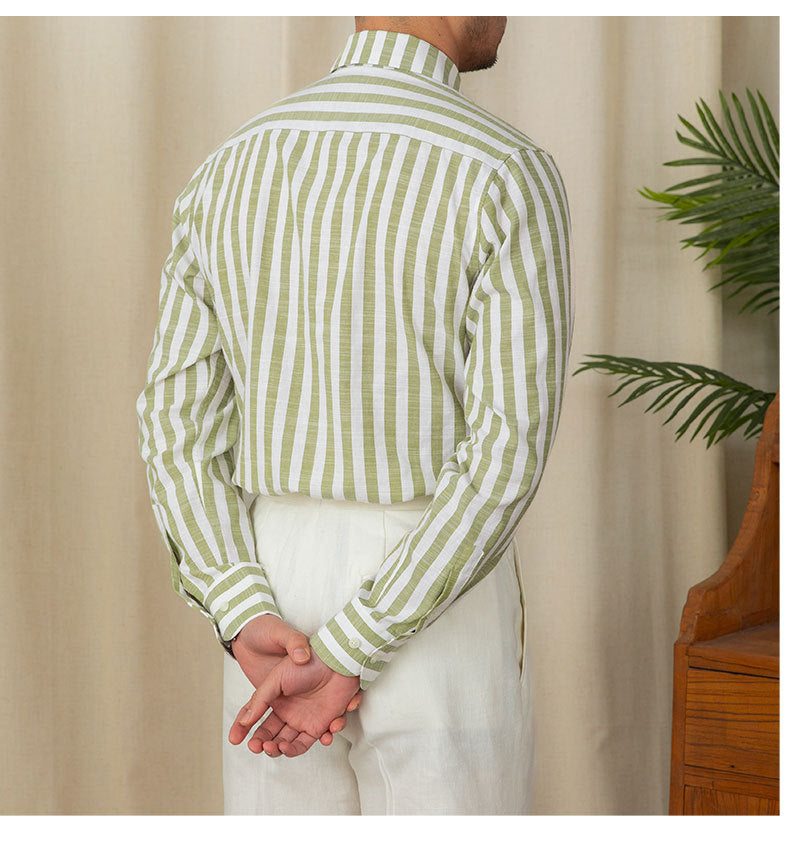 Men's Cotton Striped Business Casual Shirt