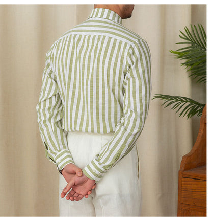 Men's Cotton Striped Business Casual Shirt