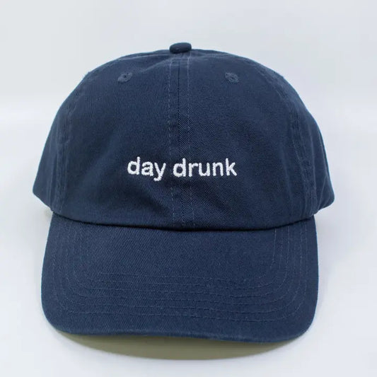 Day Drunk Embroidered Hat Navy Blue