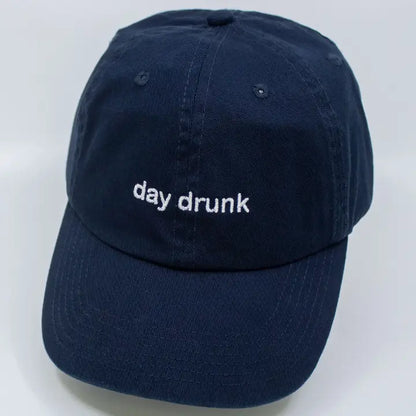 Day Drunk Embroidered Hat Navy Blue