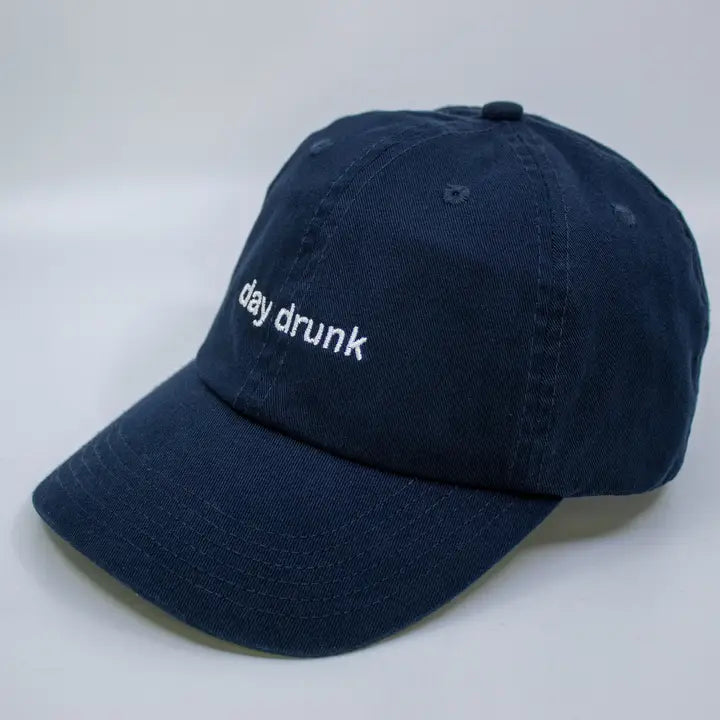 Day Drunk Embroidered Hat Navy Blue