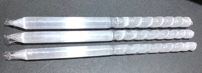 Selenite Crystal Spiral Point Wands (Set of 3) Extra Large Long Wholesale Bulk Lot