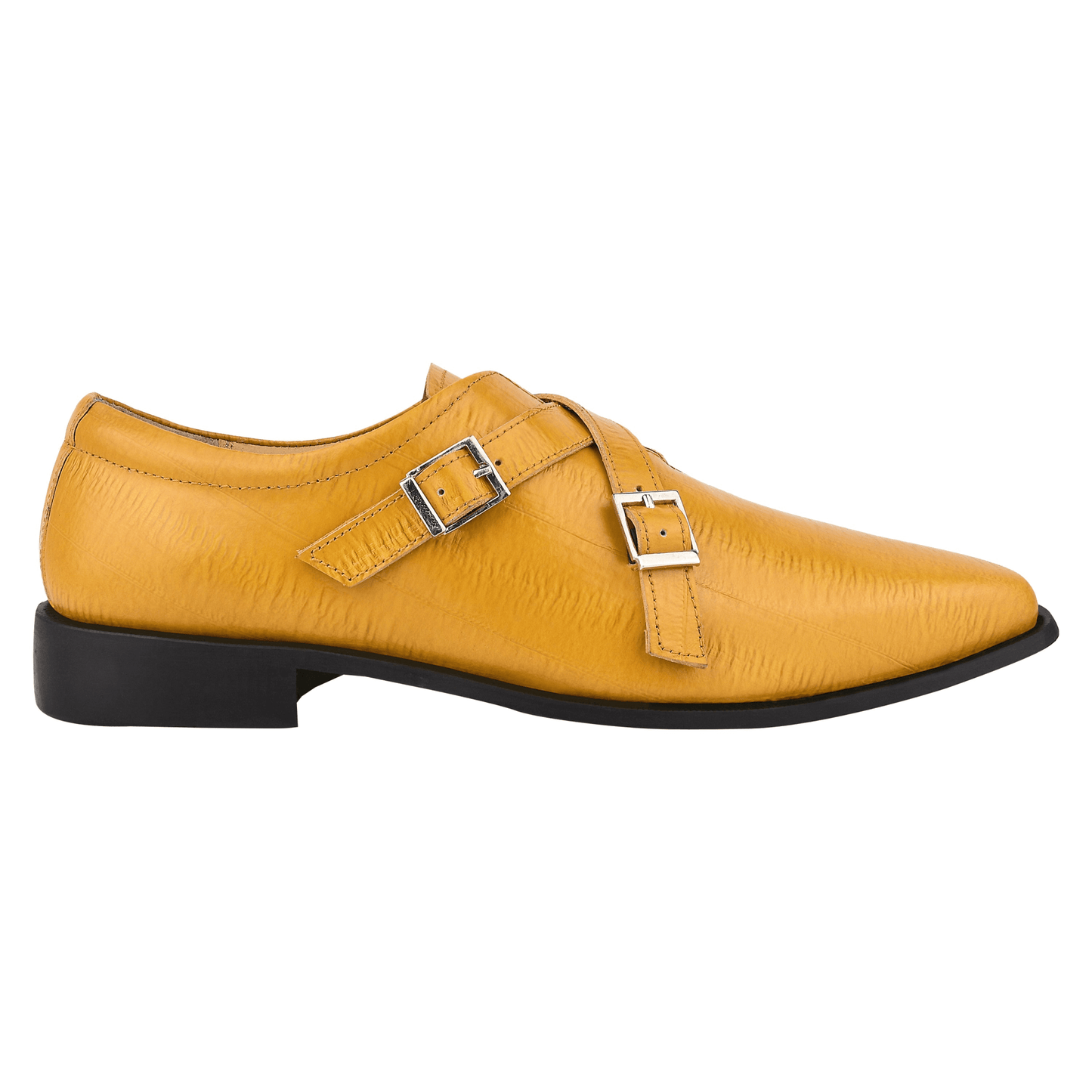 DONNA Leather Oxford Style Double Buckle Monk Straps Shoes For Men