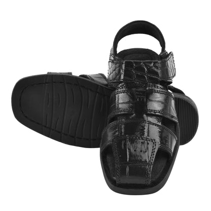 DYTAN Kids Genuine Leather Fisherman Crocodile Print Design Sandals