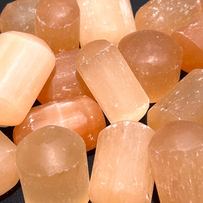 Orange Red Selenite Tumbled (1/2 lb)(8 oz) Bulk Wholesale Lot Polished Gemstones