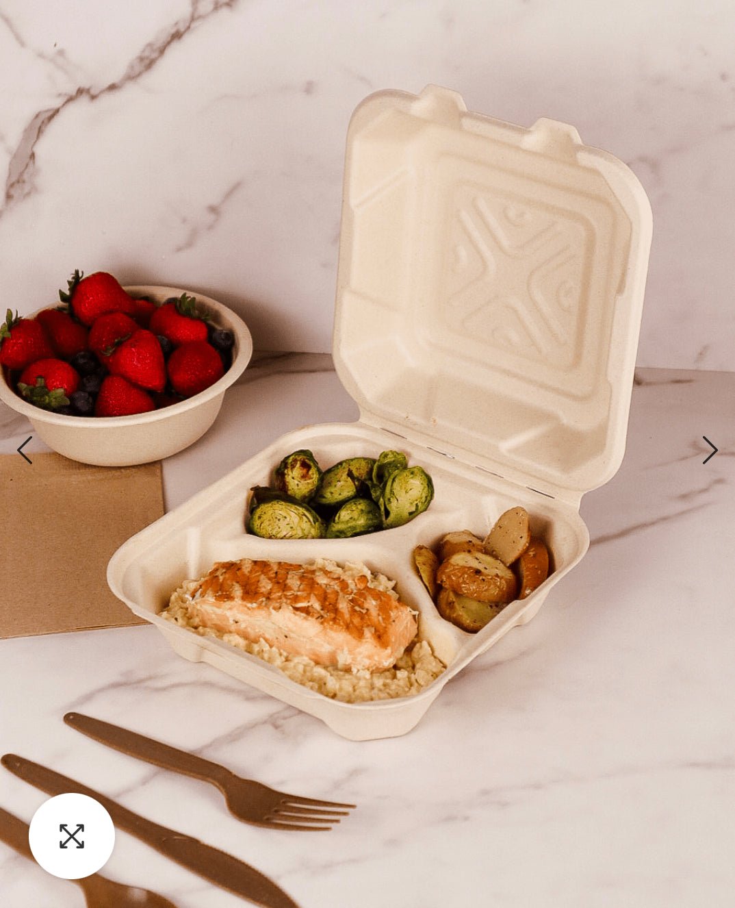 EarthTainer - 6" "Burger Box" Clamshell - 500ct - Compostable Certified