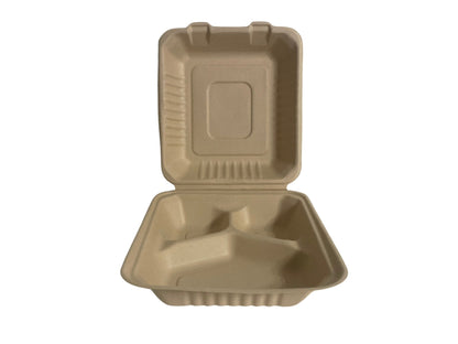 EarthTainer - 8" Clamshell - 200ct - Compostable Certified