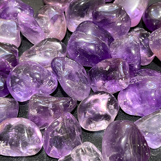 Amethyst Crystal Tumbled (3 Pcs) Purple Polished Gemstones