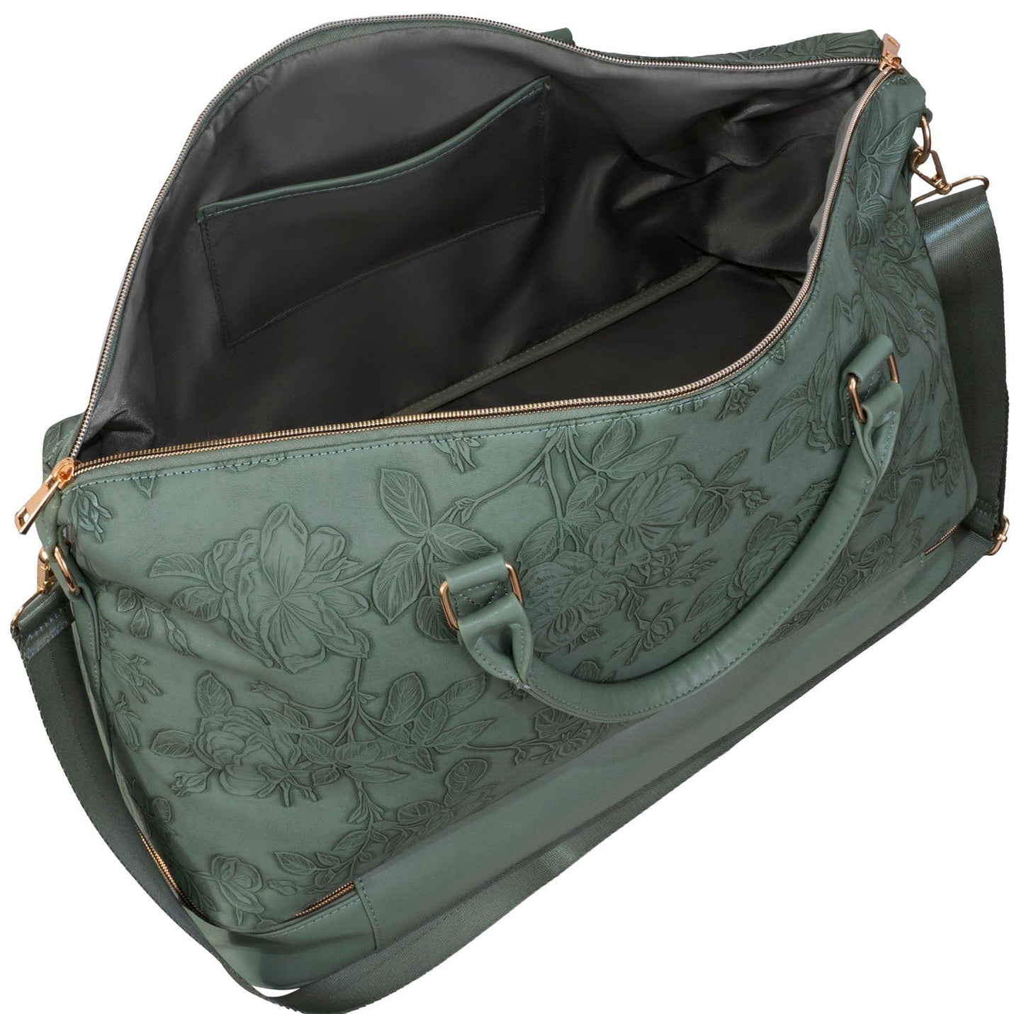 Ellen Tracy 20 Inch Floral Embossed Drop Bottom Duffel