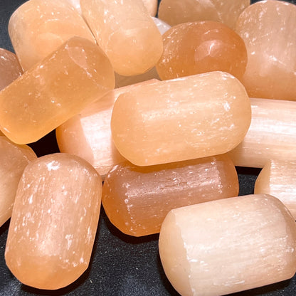 Orange Red Selenite Tumbled (1/2 lb)(8 oz) Bulk Wholesale Lot Polished Gemstones