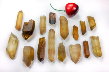 Natural Untreated Citrine Crystal Point (3 pcs ) from Congo Rough Raw Stones Healing Cryatals And Stones