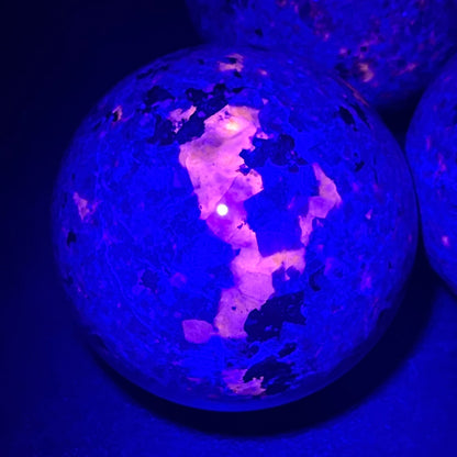 Syenite Sphere Large (2.5-3 Inches)( UV Reactive ) Large Carving Polished Orb Healing Crystals And Stones