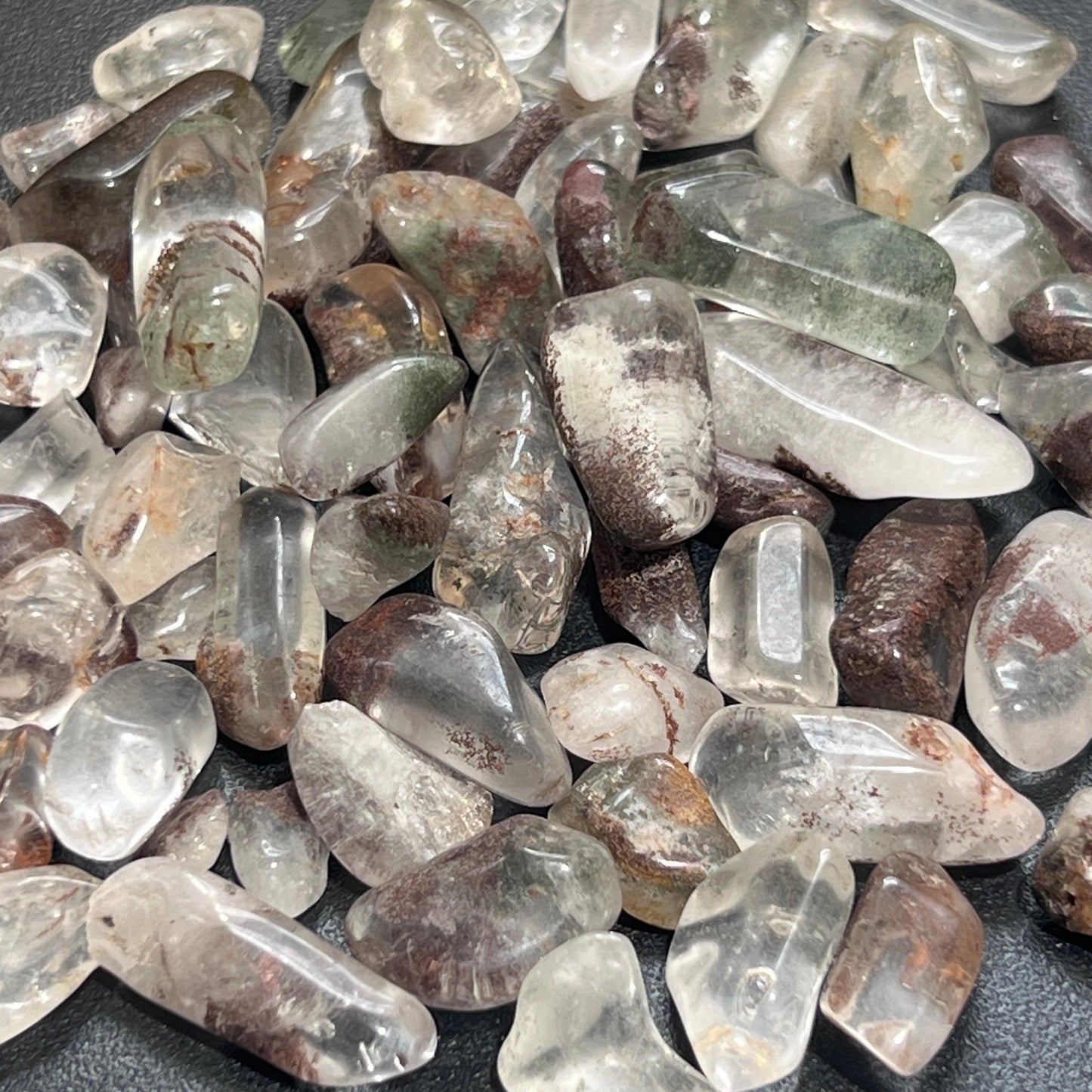 Garden Quartz (Mystical Lodolite) Small Tumbled (1/2 lb)(8 oz) Bulk Wholesale Lot Half Pound Polished Gemstones