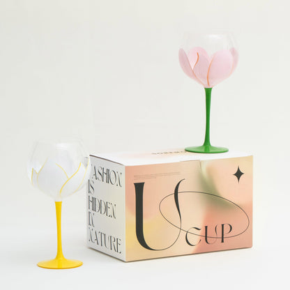 Spring Bloom Hand-Painted Decorative Wine Glasses