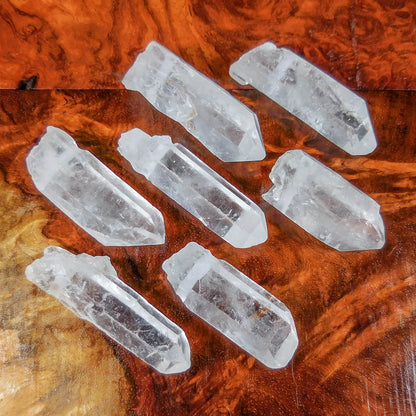 Drilled Quartz Crystal Points (5 pcs)(2mm Hole) Raw Pendant Wholesale Lot Charm Necklace Bead Jewelry Supply