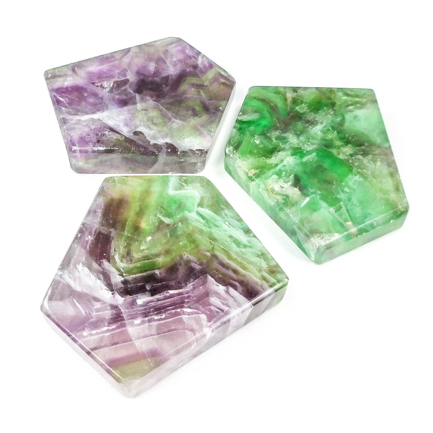 Rainbow Fluorite Crystal Slice Polished Gemstone Slab Tile Carving Decor Supply