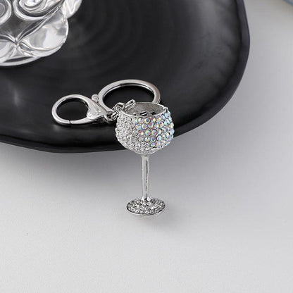 Glittering Wine Glass Keychain: A Sparkling Nod to Oenophiles