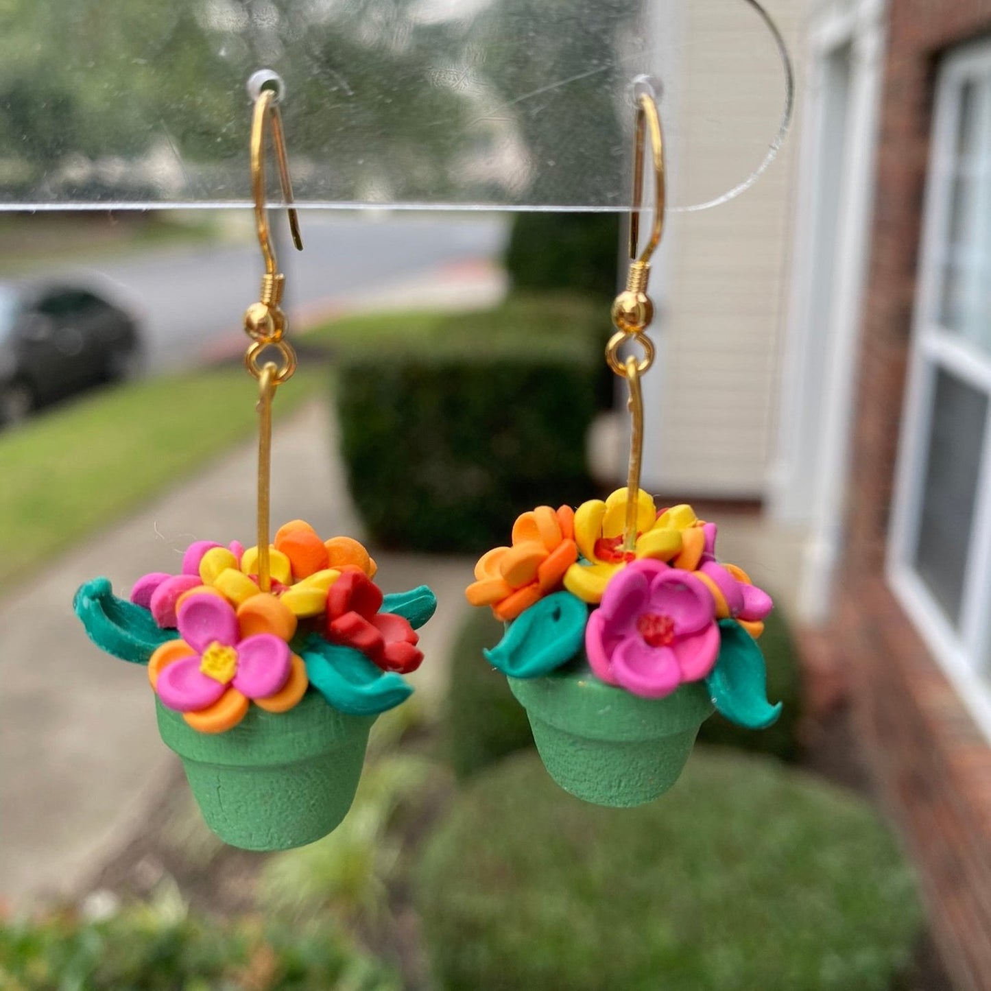 Pua - Flower Pot Polymer Clay Earrings - Hawaiian Paradise Collection