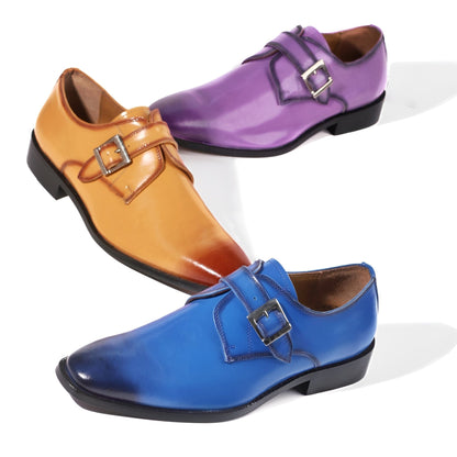 GLORIA Genuine Leather Oxford Style Monk Straps Shoe