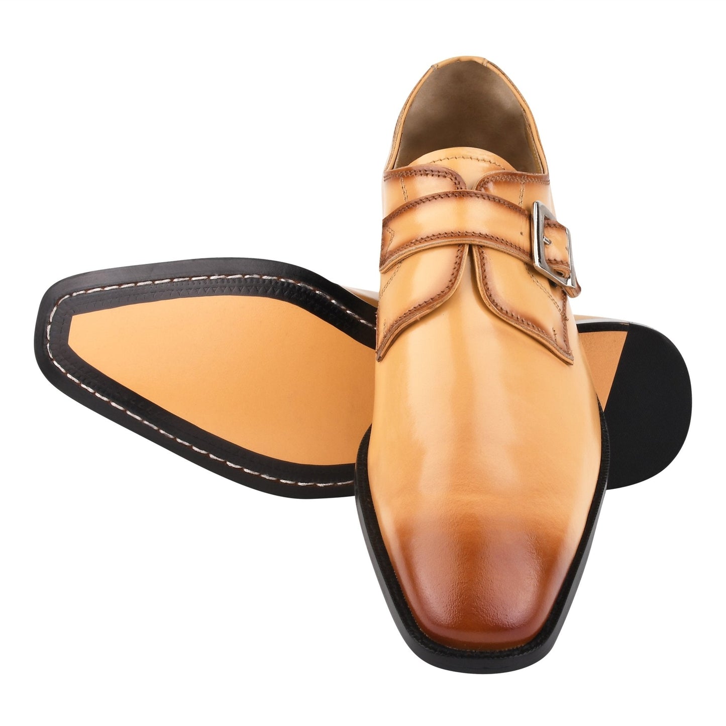 GLORIA Genuine Leather Oxford Style Monk Straps Shoe