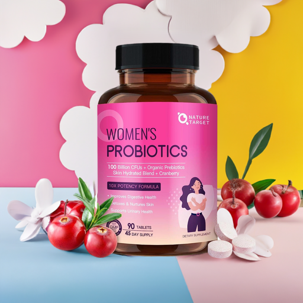 Probiotics + Vitamins + Prebiotic for Women, with Skin and Vaginal Health