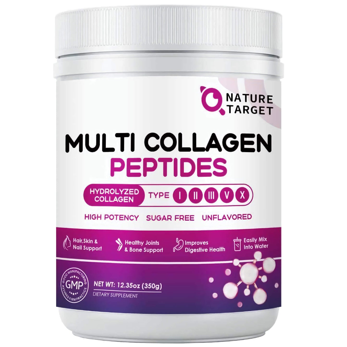 Multi Natural Hydrolyzed Collagen Peptides Powder for Women