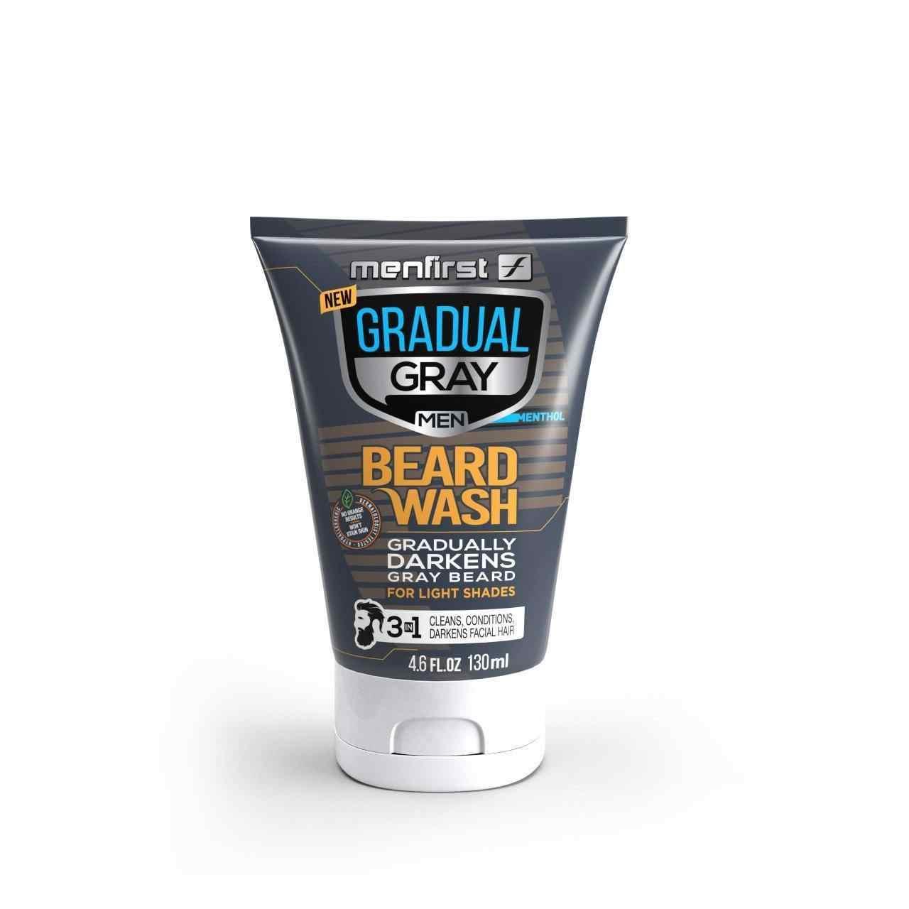 Menfirst Gradual Gray - Beard Wash - Natural Darkening Formula - 1 Pack - 4.6 Oz Each