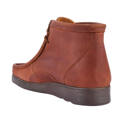 HAMARA JOE Rush Leather Desert Chukka Brown Casual Boots