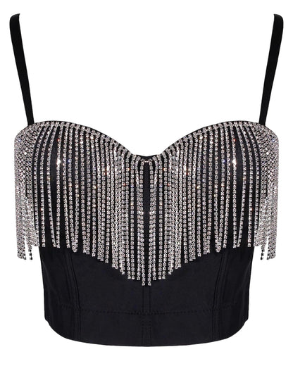 Rhinestone Glam Bustier Top