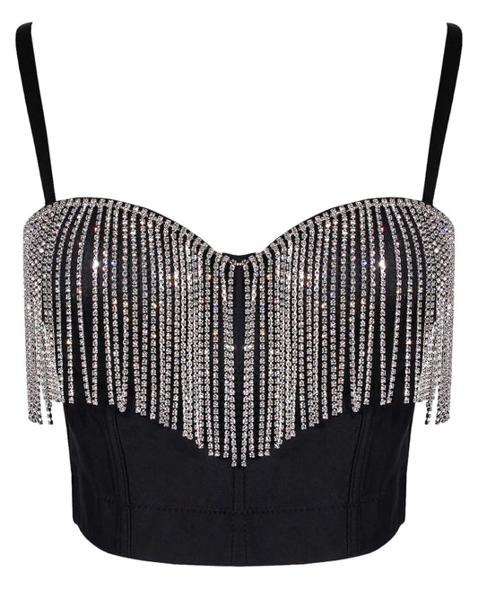 Rhinestone Glam Bustier Top