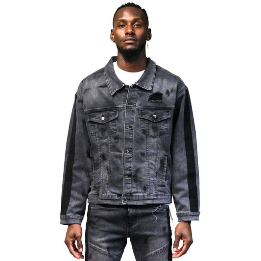 Ranch Premium Washed Sleeve Contrast Taping Denim Jacket