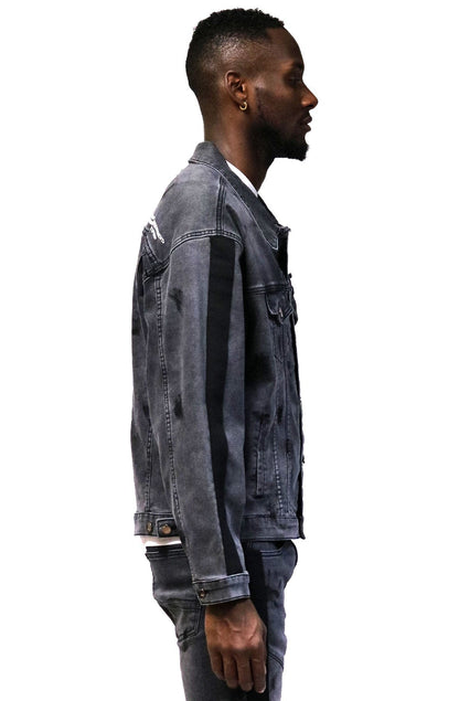 Ranch Premium Washed Sleeve Contrast Taping Denim Jacket