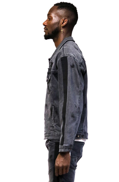 Ranch Premium Washed Sleeve Contrast Taping Denim Jacket