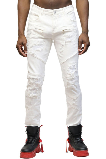 Birch Premium Washed Skinny White Denim Pants