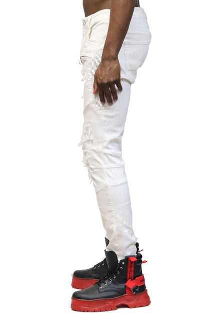 Birch Premium Washed Skinny White Denim Pants