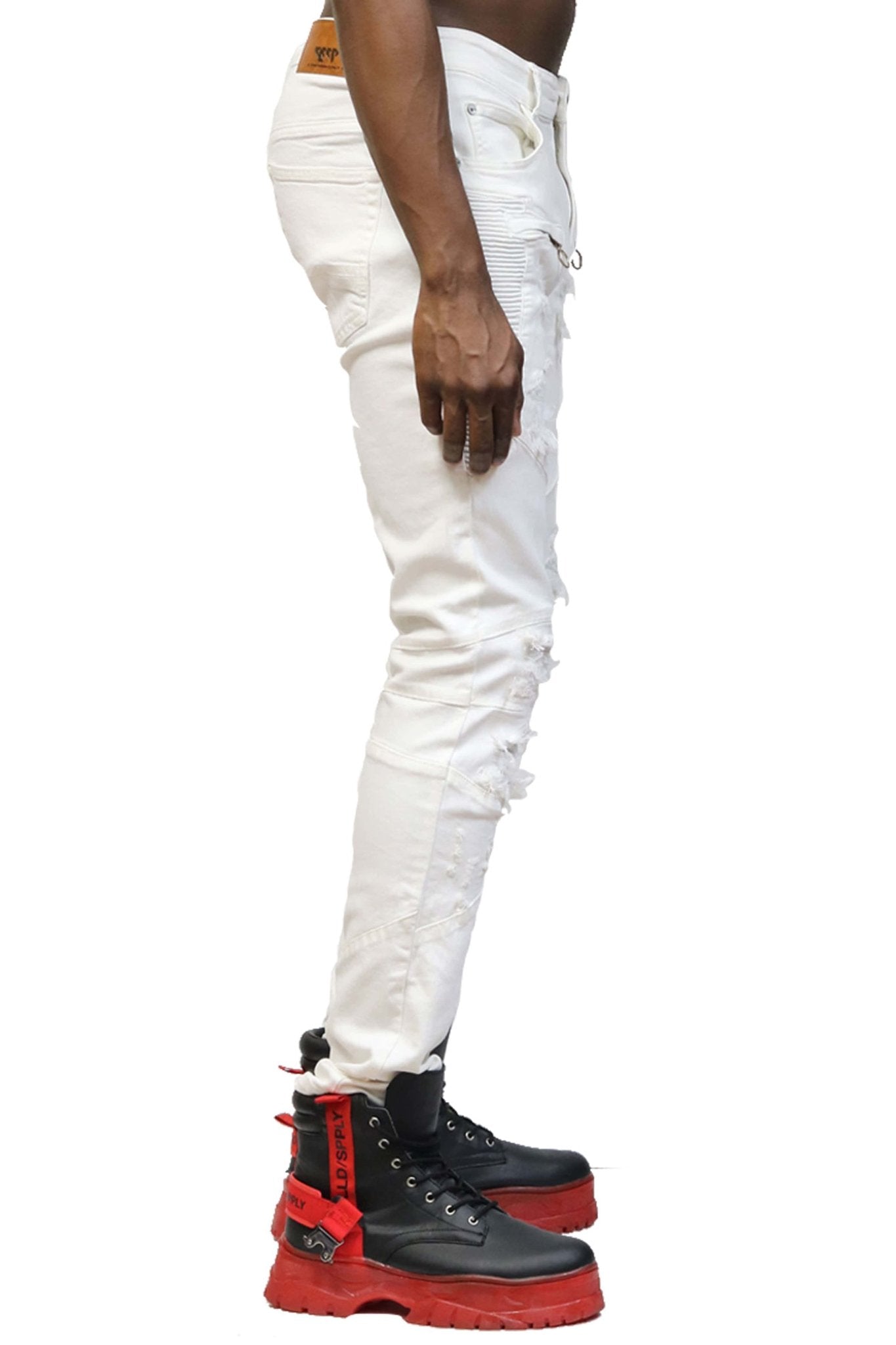 Birch Premium Washed Skinny White Denim Pants