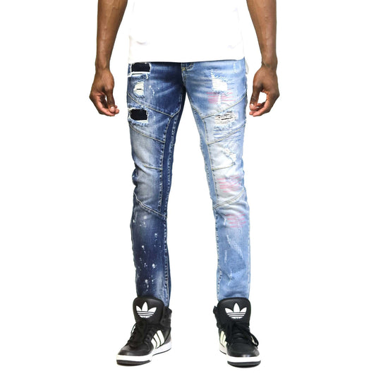 Larkspur Limited Premium Washed Half and Half Skinny Denim Pants.