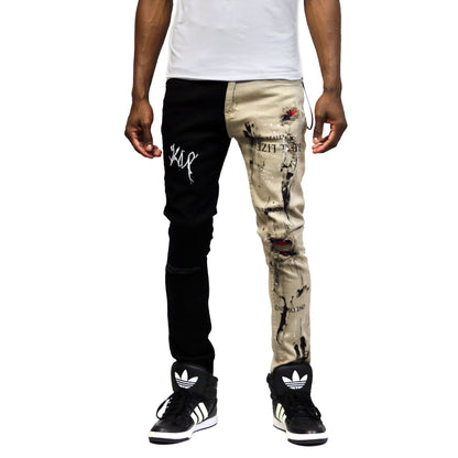 Reed Premium Washed Skinny Half and Half Twill Pants