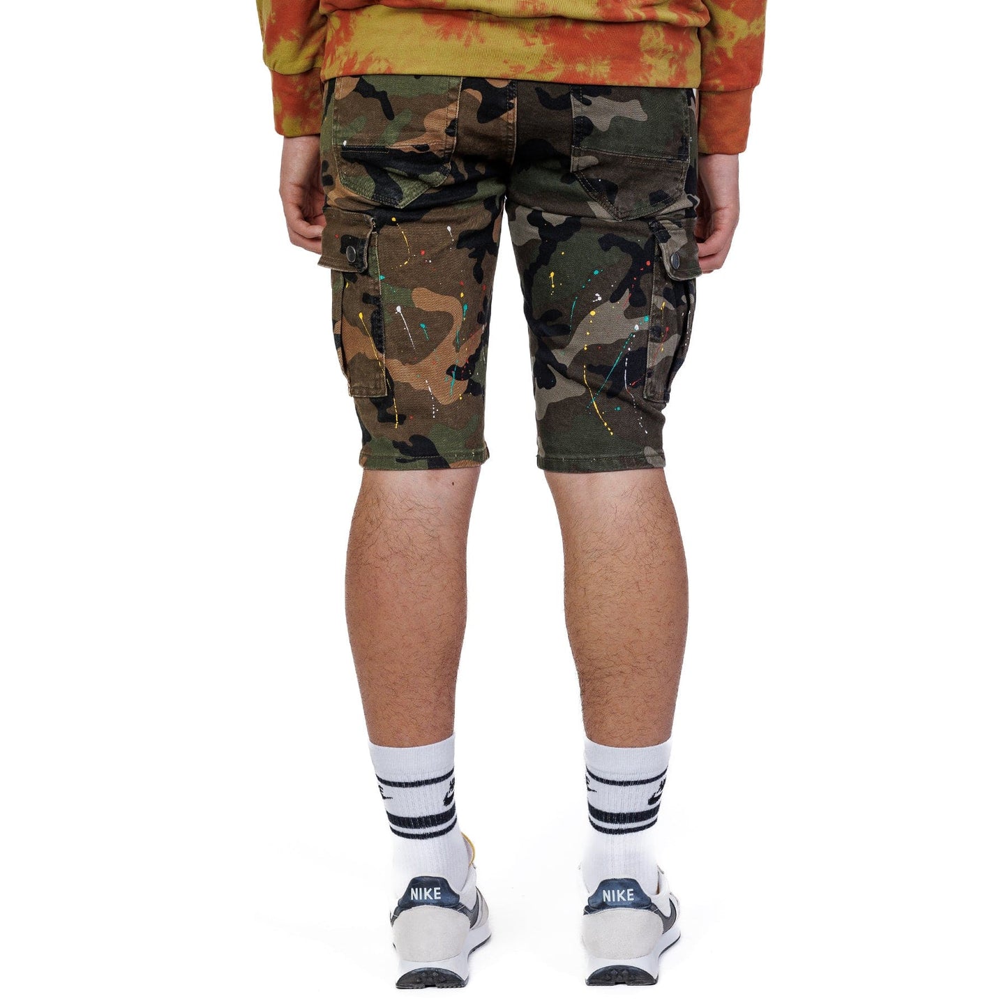 Wildstone Limited Premium Washed Mixed Camo Half and Half Skinny Twill Short Pants.